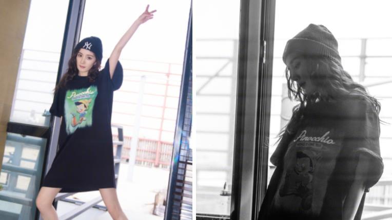 杨幂|35岁杨幂街头被偶遇！身材太瘦塞不满外套，穿黑丝腿和胳膊一样细