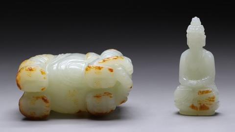 和田玉籽料|和田玉籽料“枣红皮 太平有象”水盂  .