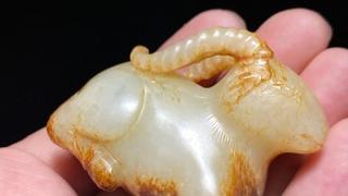 和田玉籽料|明以前 和田玉籽料 白玉 玉卧羊 玉羊 把件