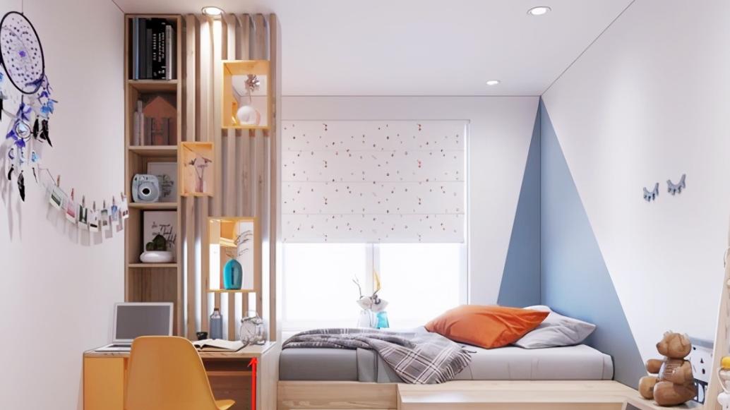 再装儿童房就做阶梯式设计，保证了学习区又安全，每1㎡都利用上