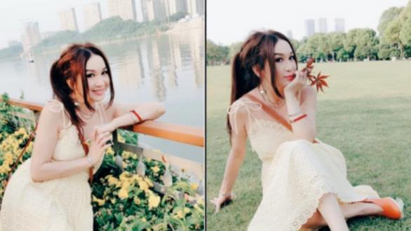 温碧霞|55岁温碧霞晒出近照，罕见扎马尾辫，吊带草地嗨玩！