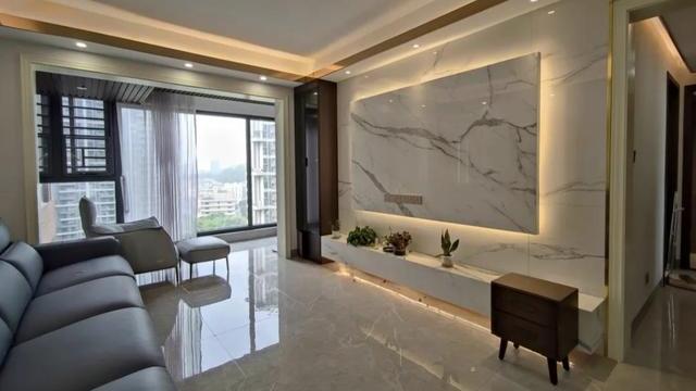 110平现代简约风格，设计悬空电视墙，儿童房布置两张床很实用