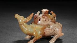 |高古：【和田玉鹿形香薰炉摆件】