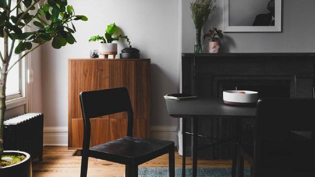 围绕存在感很强的绿色，一屋子深色调家具，建立一个精致时髦的家