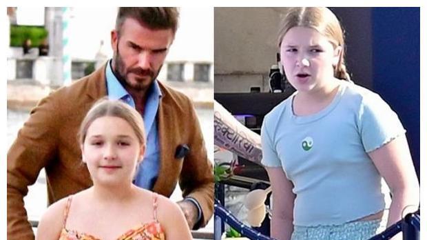 高圆圆|11岁小七穿贝嫂睡衣，妩媚自拍遮脸显瘦！五官早熟，小贝太溺爱