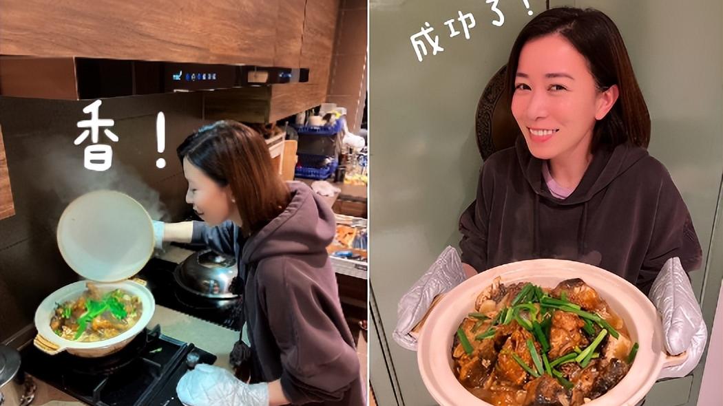 佘诗曼|女星佘诗曼在豪宅内做饭！灶台上满是油渍显脏乱，做错后脸涨通红