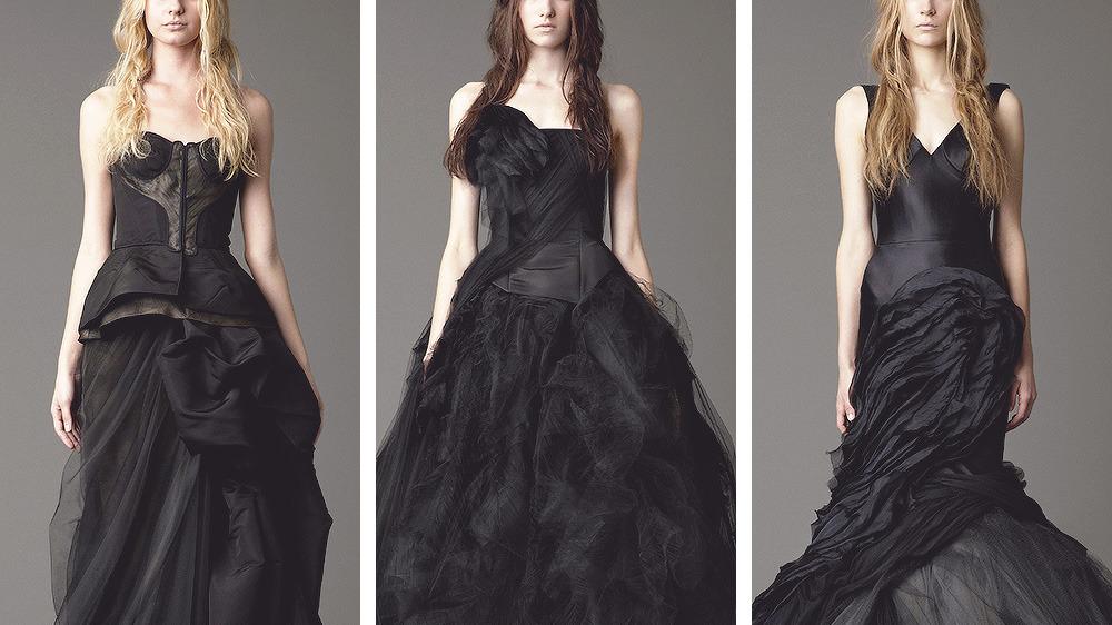 结婚时穿黑色婚纱怎么样？Vera Wang“黑色魔法”婚纱系列好惊艳。
