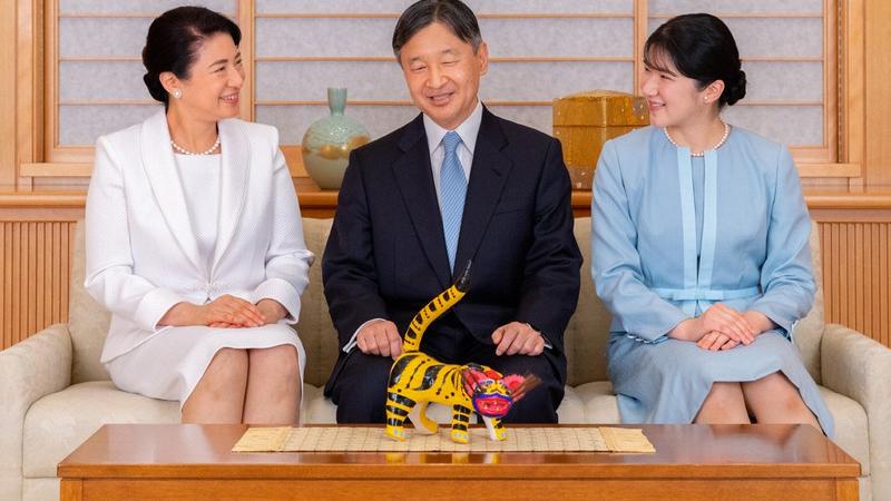 爱子公主 日本皇室新年全家福来啦！爱子公主盘起头发好美，却输给佳子公主