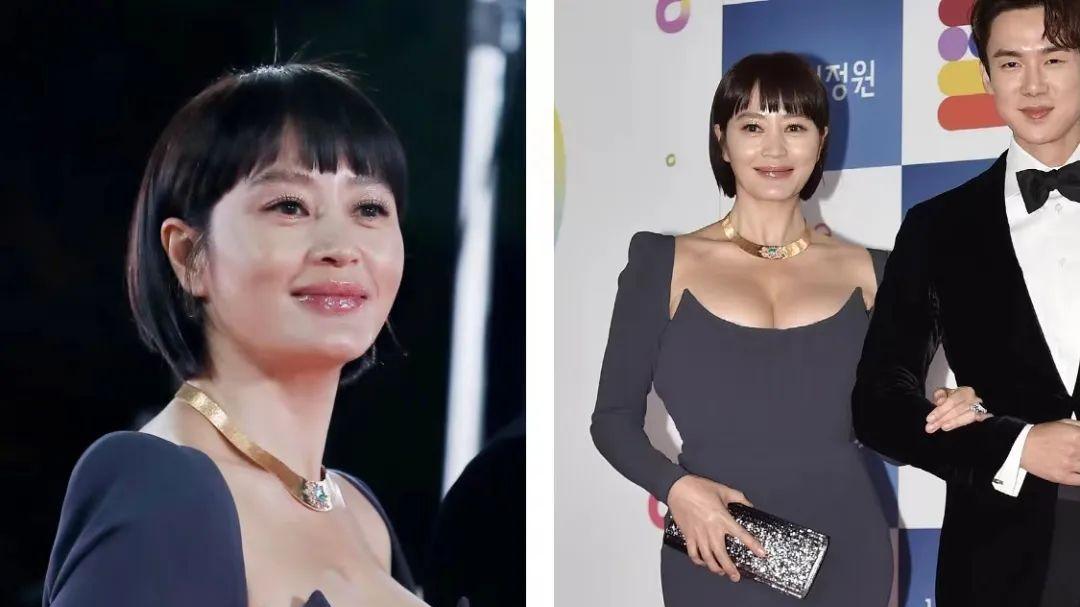 金惠秀|韩国盛典红毯一片黑，只有这位大姐大敢穿彩色