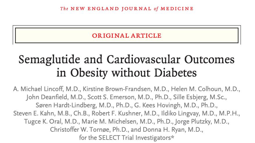 挑战肥胖，司美格鲁肽闪亮登场：NEJM最新研究揭示心血管风险降低