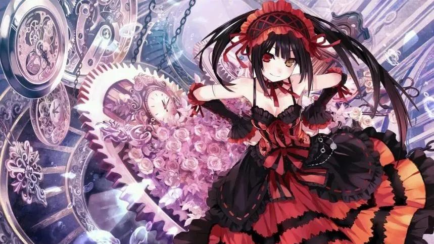 时崎狂三，《约会大作战》中备受关注的经典二次元角色，一身黑红相间的哥特装，深受大众喜爱。