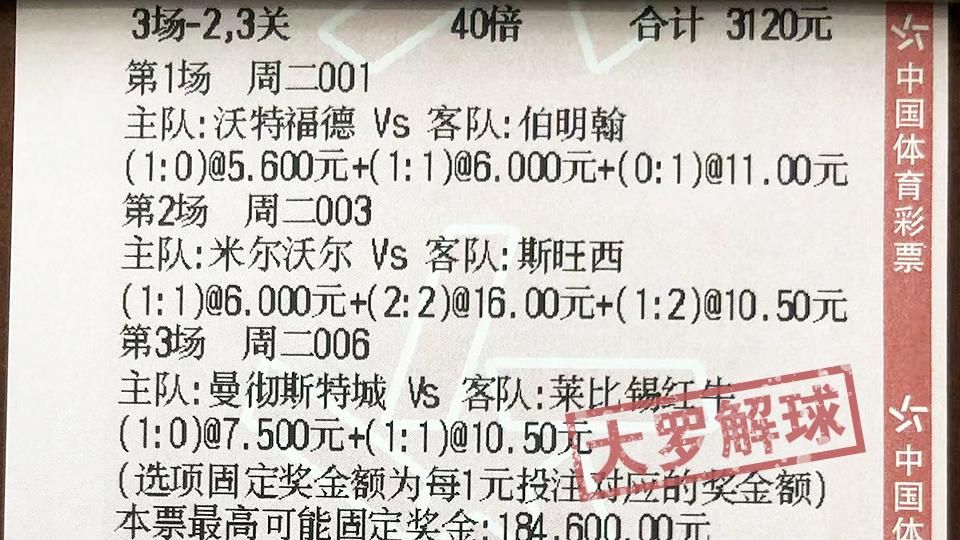 预测推荐 周二关注：米尔沃尔VS斯旺西