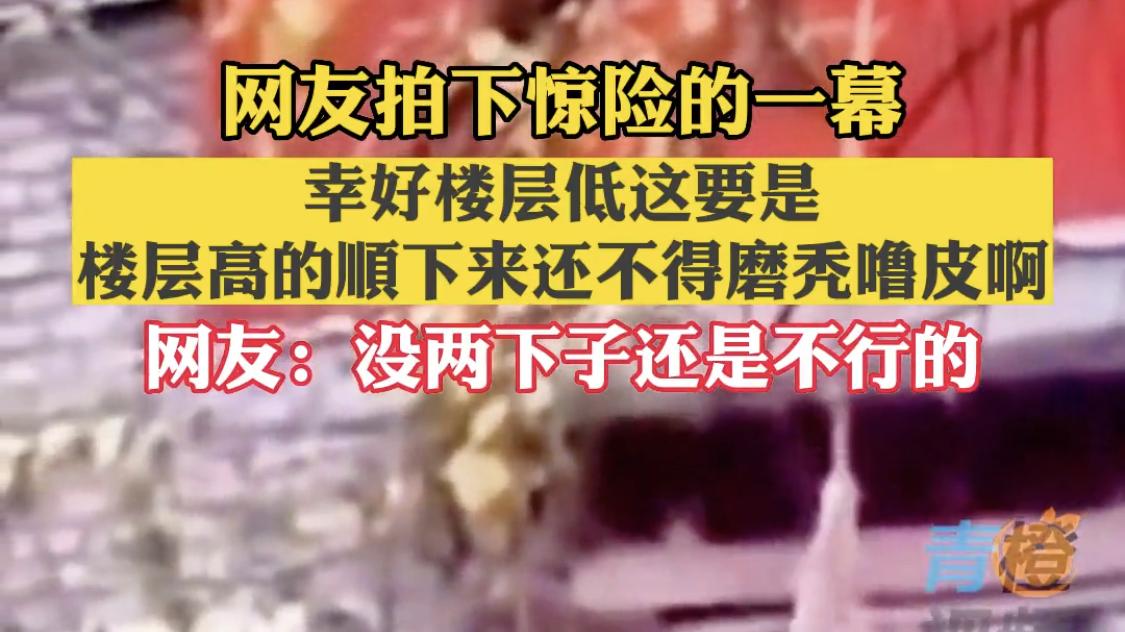 疑似出轨被抓，男子衣服裤子都来不及穿，顺着绳子跳窗逃跑