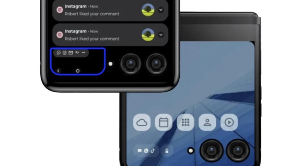 摩托罗拉 Razr 2023折叠屏手机曝光：采用拼色设计，副屏更大了？