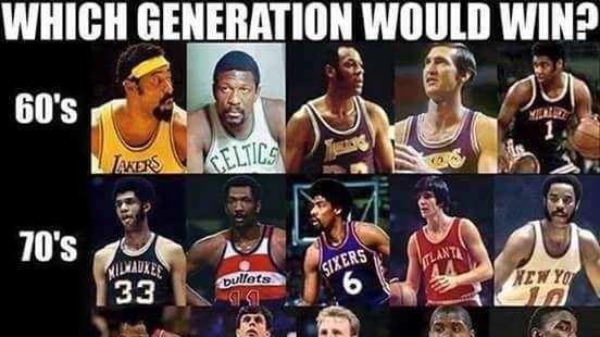 NBA各个时代最强阵容出炉！如果打一个系列赛，他们谁会获胜？