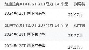 XT4系列最高优惠可达七万，门槛价跌破16万元