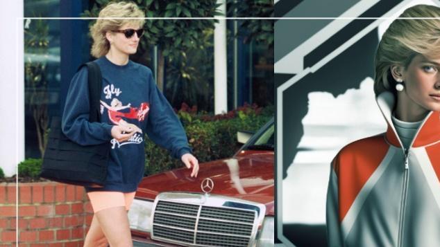 戴安娜王妃穿上Adidas运动服演绎跨时代流行，AI技术再现经典