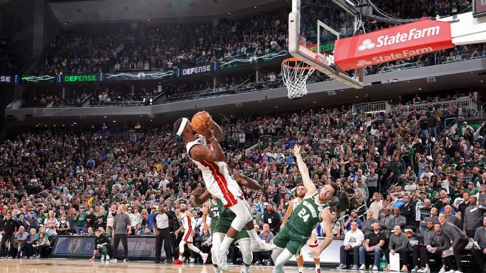 巴特勒42分超级空接追平球，热火力克雄鹿4-1完成黑八奇迹！