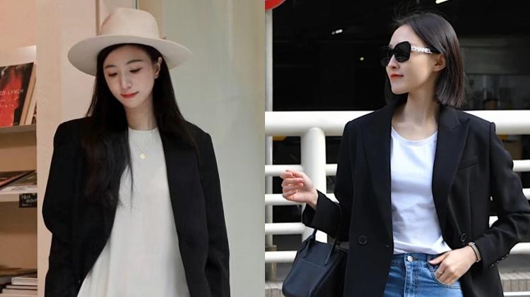 那些会打扮自己的女人，“黑西装”都这样穿，休闲、时尚又不沉闷