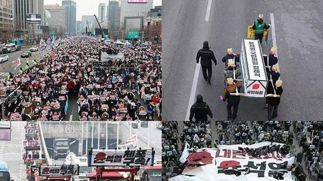 韩国首尔爆发30万人示威活动，“硅胶夫人”金建希被全民“讨伐”