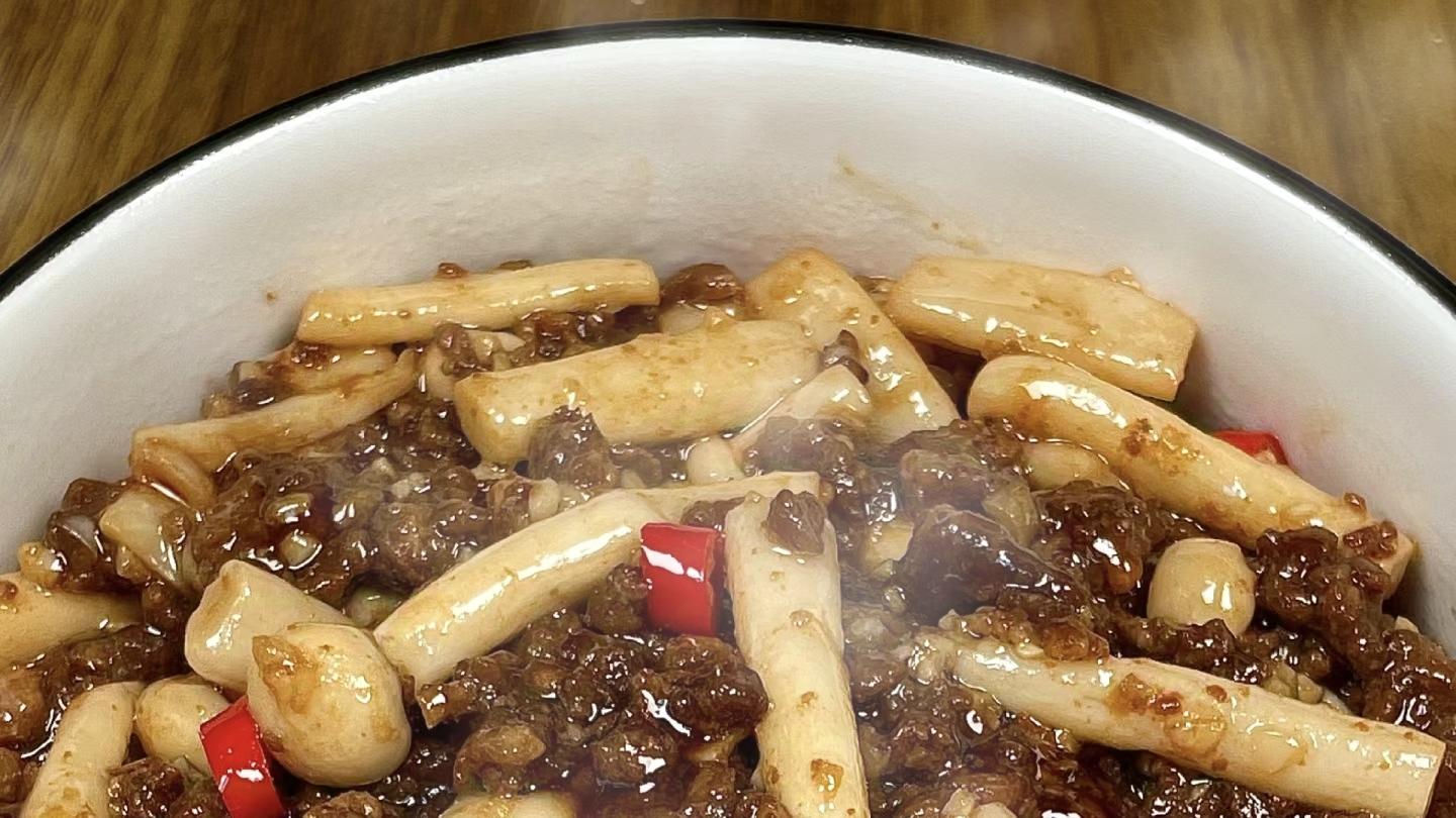 肉香菌鲜的肉末白玉菇，一口下去超级满足