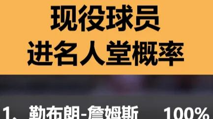 NBA现役球员进入名人堂概率，五人百分百