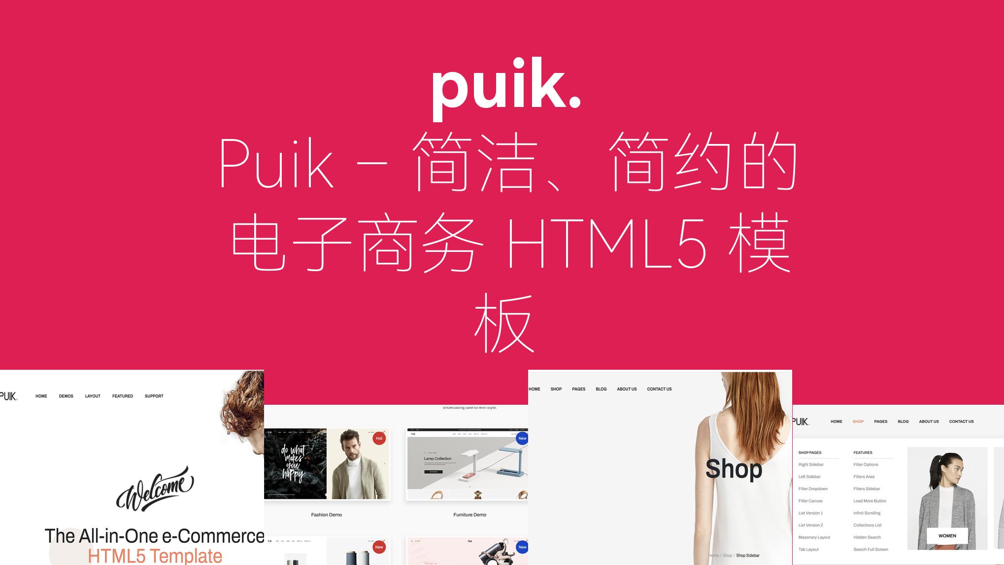 Puik – 简洁、简约的电子商务 HTML5 模板源码