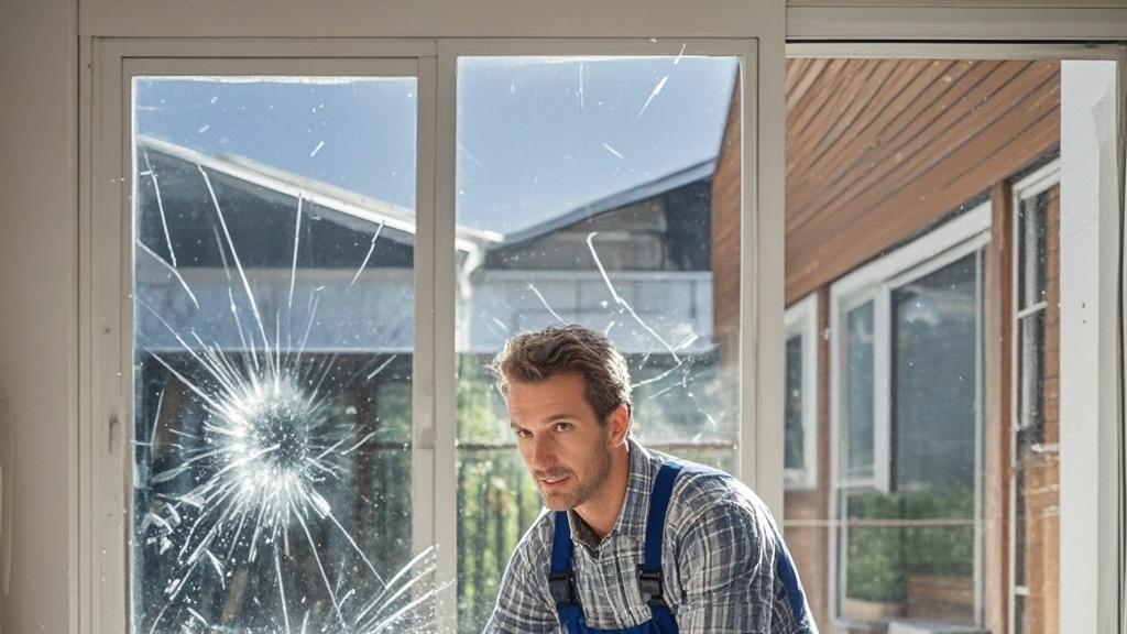 工人施工遇惊险，玻璃爆裂引争议