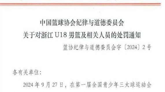 球员虚报年龄、指使运动员消极比赛！中国篮协连开两张罚单