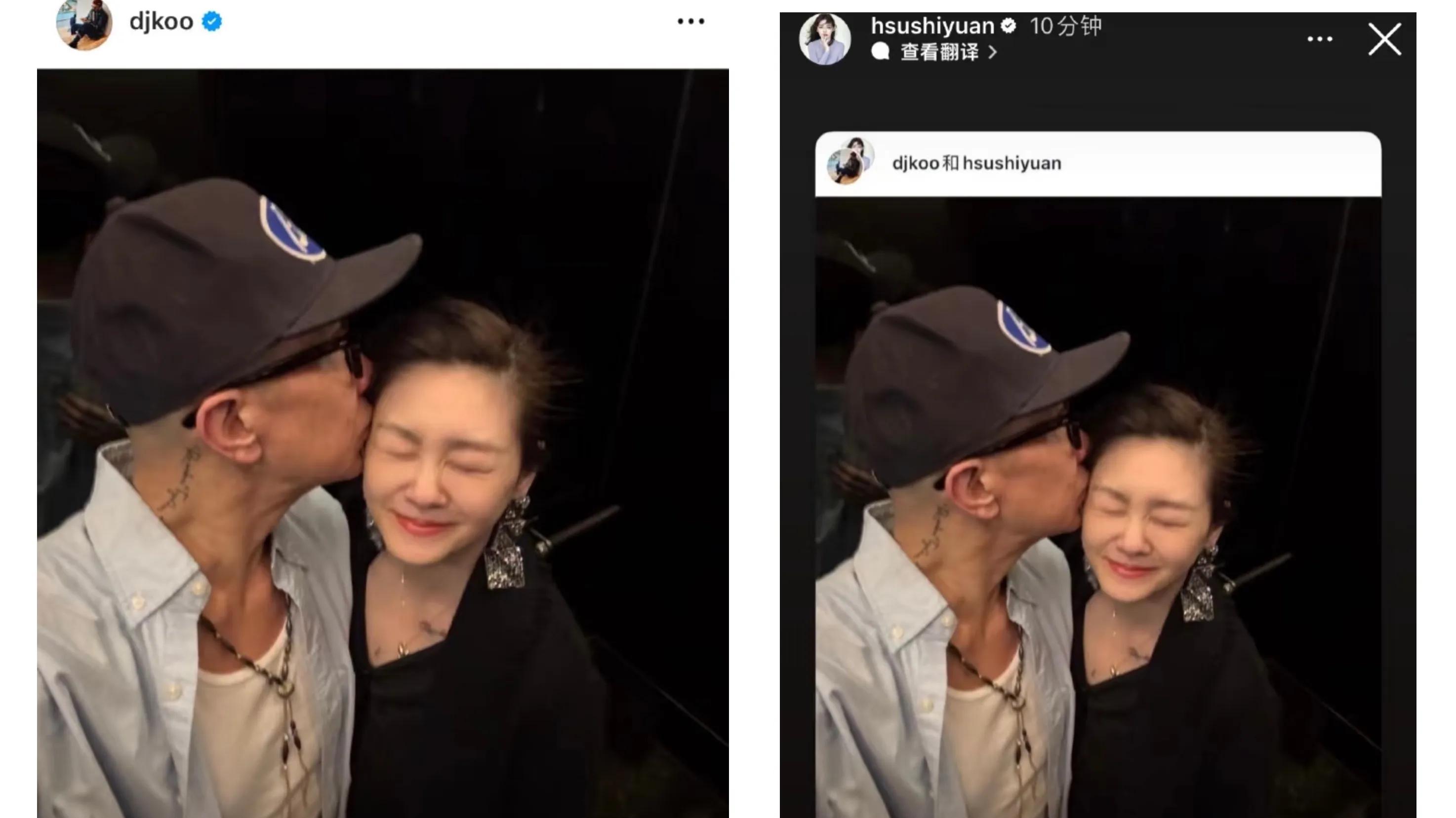 具俊晔晒与老婆亲脸合照，大s颜值状态重回巅峰，美容女王回来了