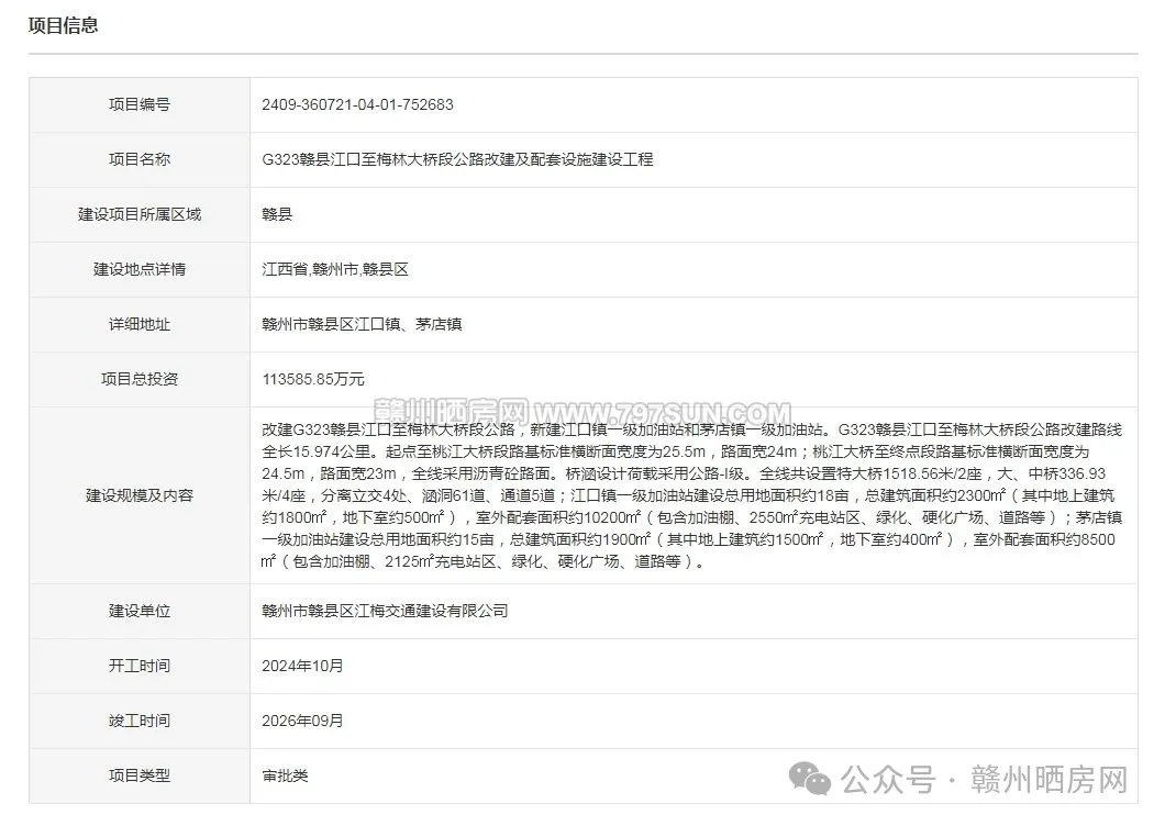 11.3亿！设置特大桥2座，赣州这一道路将改建