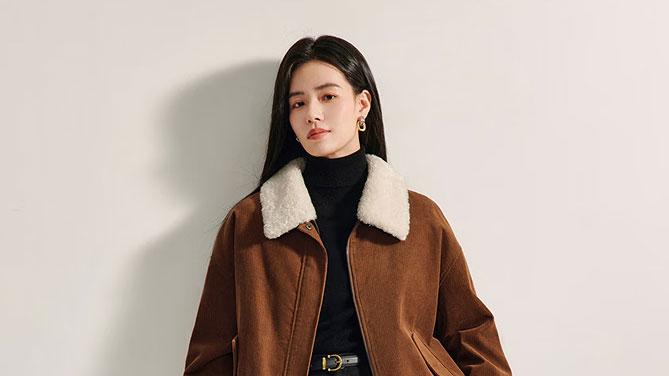 复古可拆毛领灯芯绒棉衣，不同的穿搭型态，让你的冬季更具格调