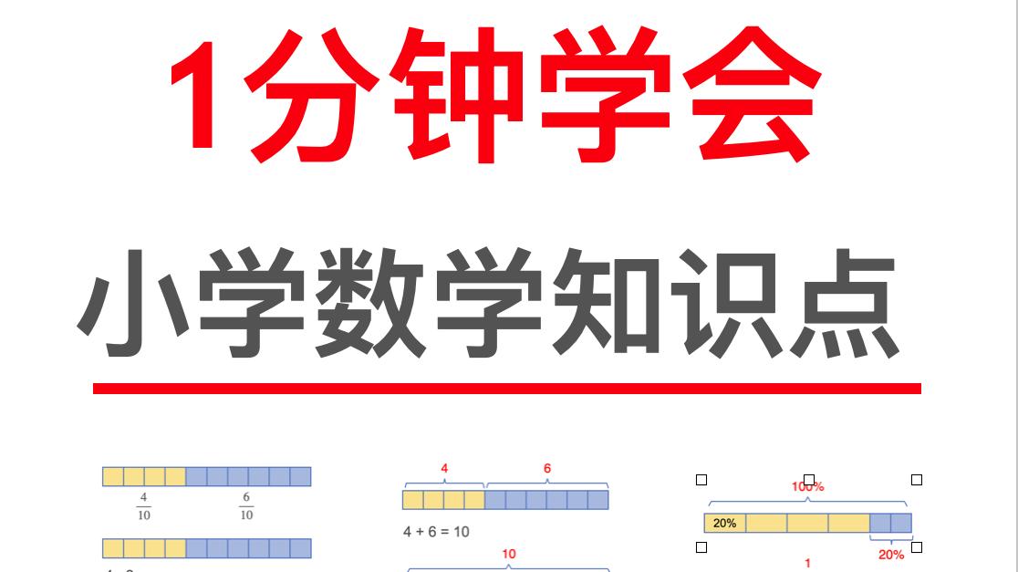 1分钟学会小学数学知识点，一招走遍天下