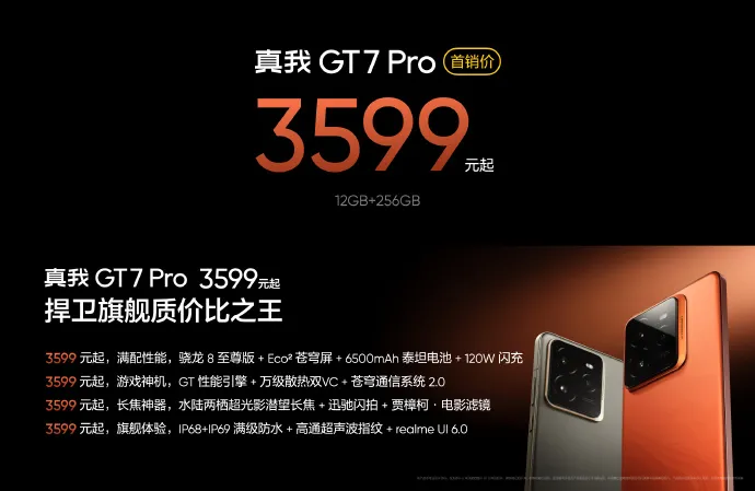 真我手机GT7 Pro怎么样？realme GT7 Pro最低3599元起