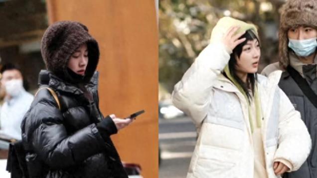 羽绒服下面尽量不要搭短裙，瞧街拍潮人这样穿，保暖舒适又洋气