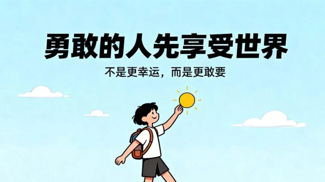 勇敢的人先享受世界——不是他们更幸运，而是他们更敢要