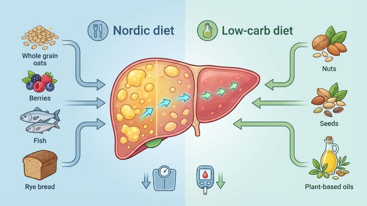 脂肪肝逆转新方案：北欧饮食与低碳饮食的12个月对决，谁是赢家？