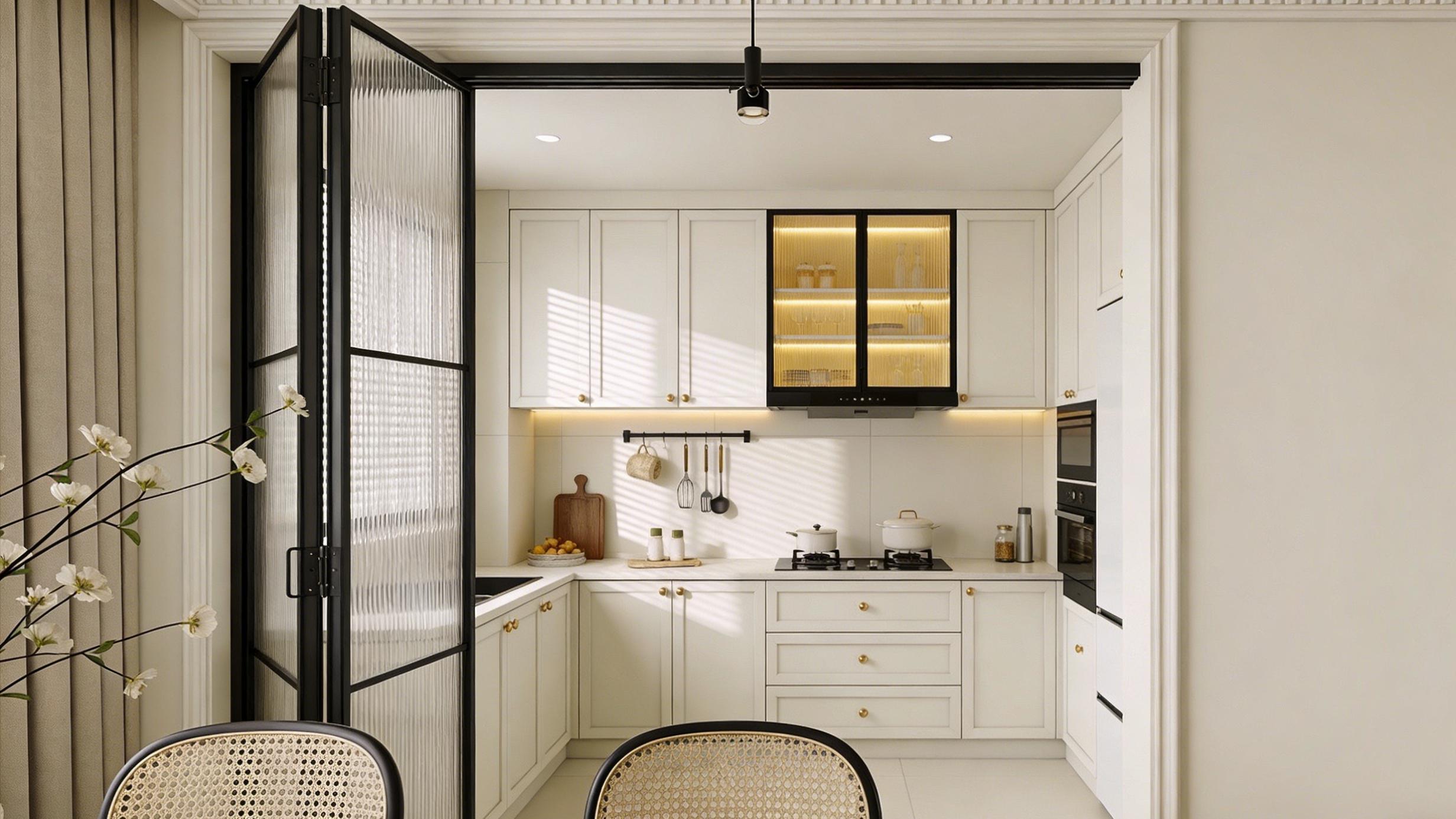 不压抑的轻法式，藏在这个89㎡奶油色家的细节里