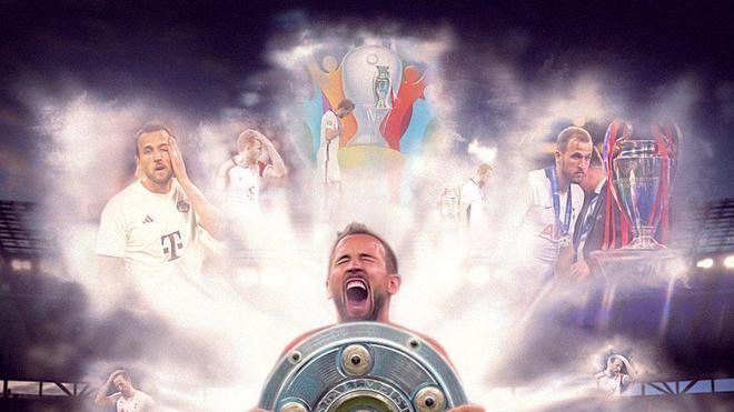 首冠到手！凯恩秒庆祝，与戴尔拥抱，德甲官方祝贺：不负追光之人