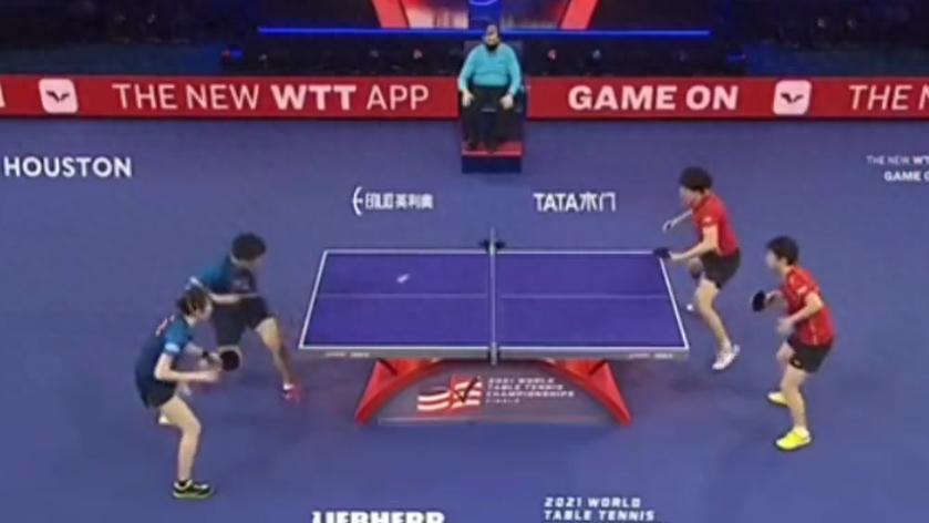 混双比赛视频曝光，孙颖莎被张本吓一激灵，王楚钦的做法太解气了