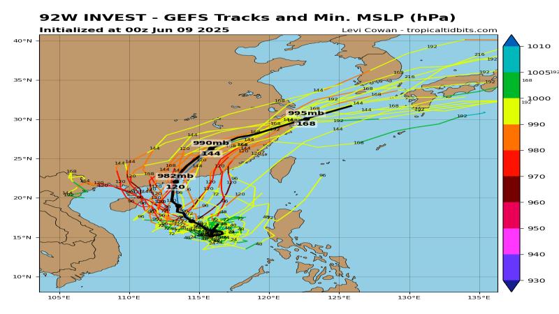 1号台风蝴蝶最新路径，将从琼粤沿海登陆，8省将有暴雨或大暴雨