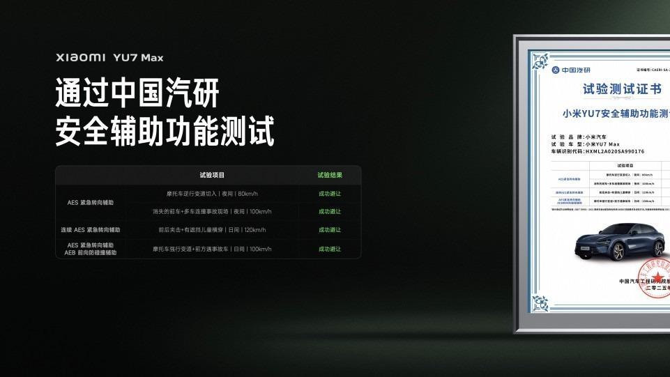 小米汽车「安全辅助功能」大幅升级