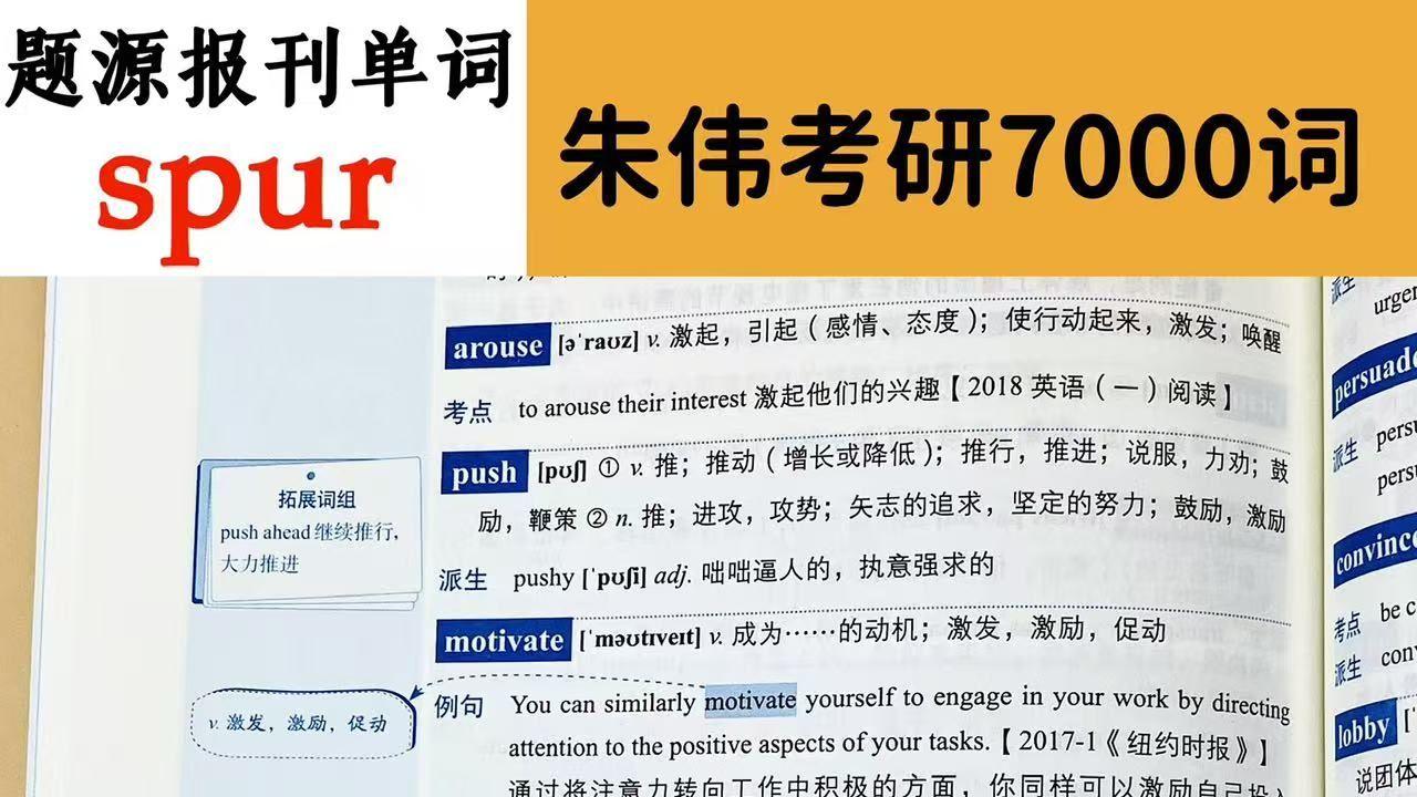 题源报刊单词spur-朱伟考研7000词