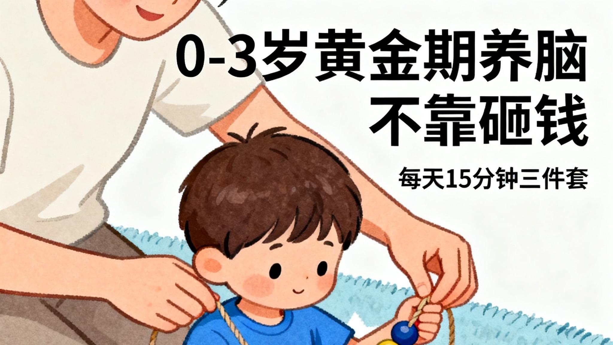 0～3岁“黄金期”养脑不靠砸钱，每天15分钟“三件套”，宝宝越玩越聪明