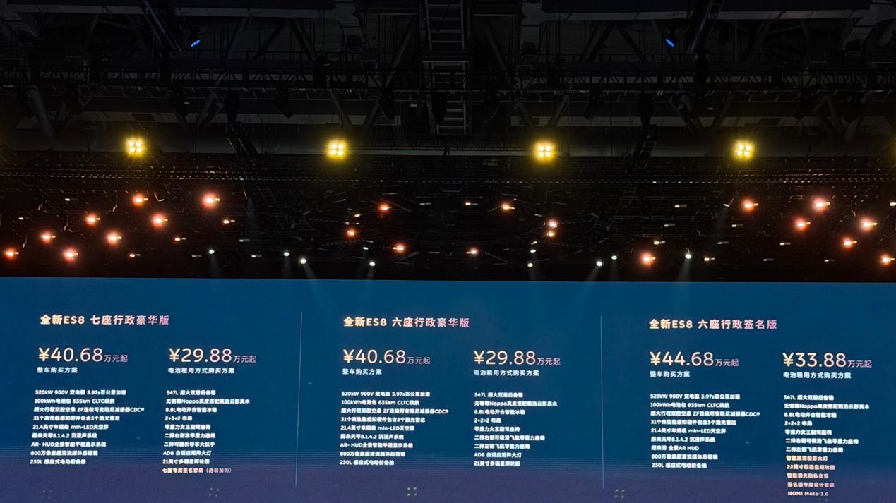29.88万起！全新蔚来ES8正式上市，纯电大三排SUV再升级
