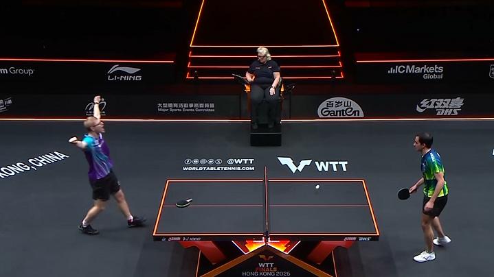 WTT香港总决赛：小勒布伦4-2淘汰雨果，男单八强产生，国乒占三位