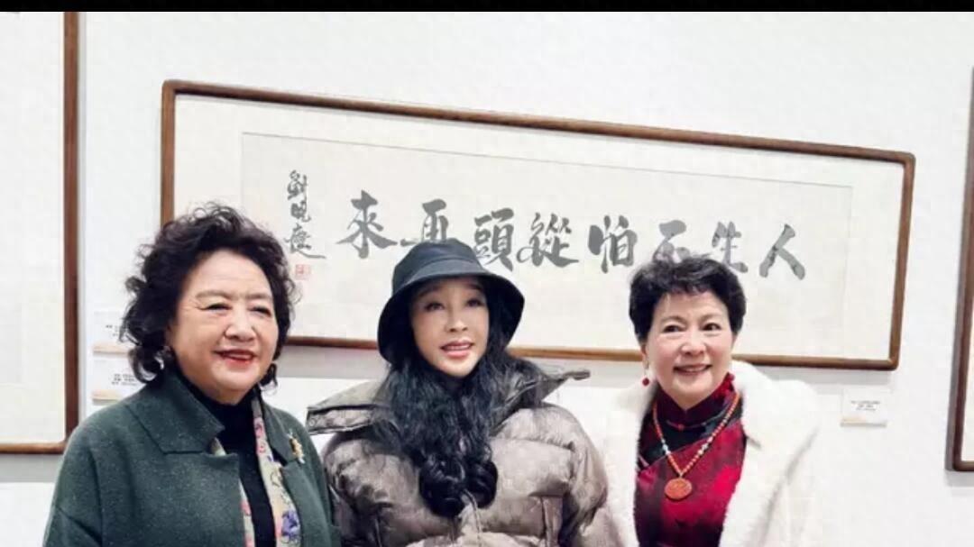 74岁刘晓庆，时尚穿搭，惊艳书画展
