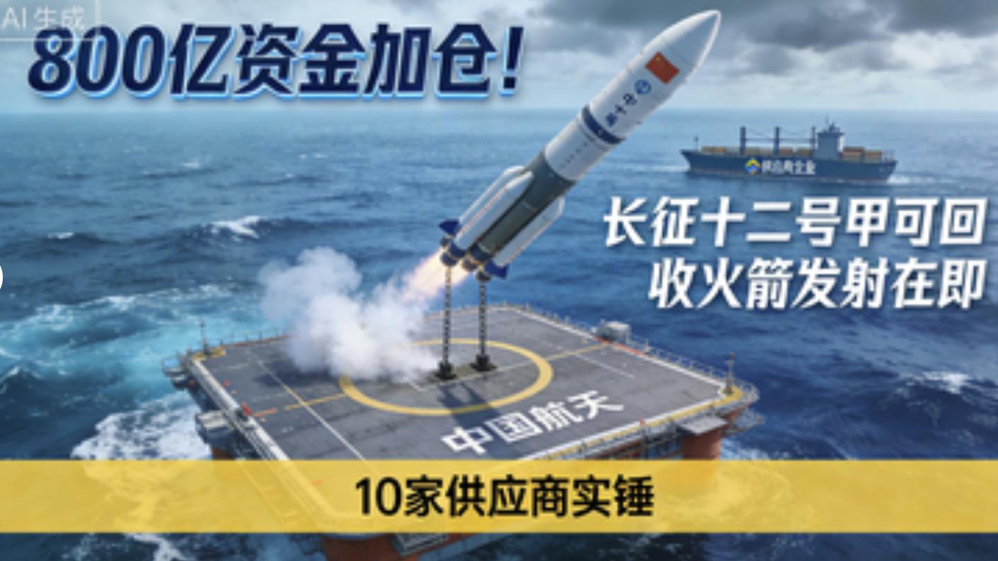 800亿加仓！长征十二号甲可回收火箭发射   10家实锤供应商曝光