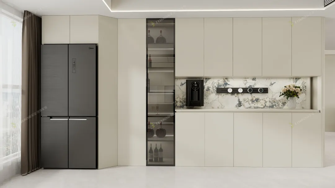 162㎡现代简约家，奶白撞胡桃木，进门就被治愈