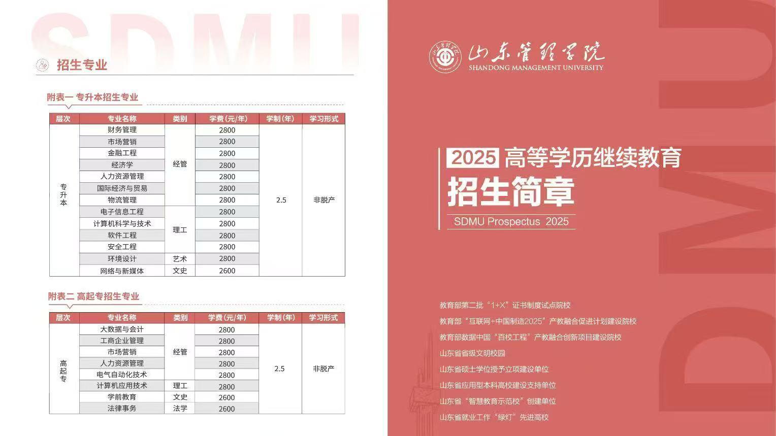 今日推荐院校: 山东管理学院!